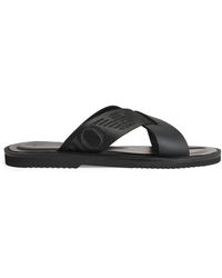 Emporio Armani - Leather Crossover Sandals - Lyst