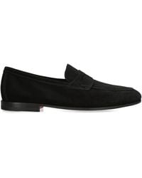 Santoni - Suede Carlos Penny Loafers - Lyst