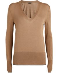 JOSEPH - Silk-cotton V-neck Sweater - Lyst