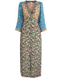 RIXO London - Silk Dahlia Midi Dress - Lyst