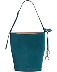 Alaïa - Small Suede-Leather Hip Bucket Bag - Lyst