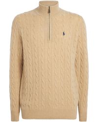 Polo Ralph Lauren - Wool-Cashmere Quarter-Zip Sweater - Lyst