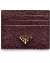 Prada - Saffiano Leather Card Holder - Lyst