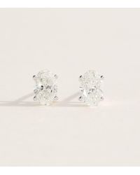 Harrods - And Diamond Oval Stud Earrings - Lyst