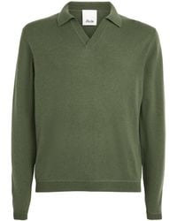 Allude - Virgin Wool Open-Collar Polo Sweater - Lyst