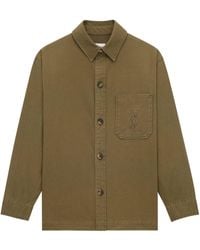 Saint Laurent - Cotton-Linen Cassandre Overshirt - Lyst