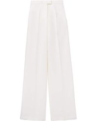 McQueen - Wool Wide-Leg Trousers - Lyst