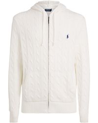 Polo Ralph Lauren - Cotton Cable-Knit Zip-Up Hoodie - Lyst