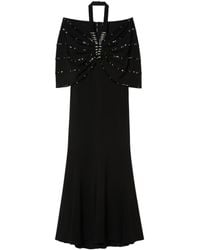 Marina Rinaldi - Embellished Halterneck Maxi Dress And Cape - Lyst