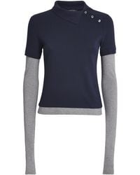 A.W.A.K.E. MODE - Cotton Asymmetric Double Polo Shirt - Lyst