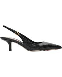 Burberry - Leather Croc-Embossed Dame Slingback Pumps 55 - Lyst