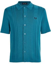Fred Perry - Knitted Striped Polo Shirt - Lyst