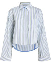 Victoria Beckham - Striped Cropped Shirt - Lyst