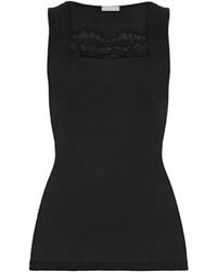 Hanro - Wool-Silk Square-Neck Tank Top - Lyst
