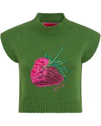 La DoubleJ - Embroidered Lampone Sweater Vest - Lyst