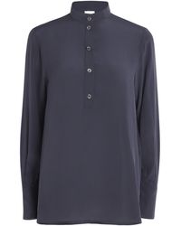 Eleventy - Silk Button-Up Tunic Shirt - Lyst