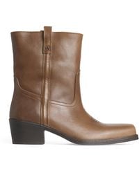 Weekend by Maxmara - Leather Heeled Ankle Boots 40 - Lyst