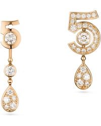 Chanel - Beige Gold And Diamond N ̊5 Transformable Earrings - Lyst