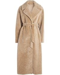 Eleventy - Shearling Long Trench Coat - Lyst