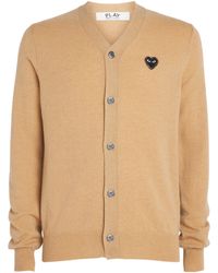 Comme des Garçons - Wool Rhinestone Heart Logo Cardigan - Lyst
