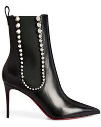 Christian Louboutin So Kate 100 Leather Ankle Boots in White | Lyst