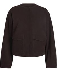 St. Agni - Suede Utility Cocoon Bomber Jacket - Lyst