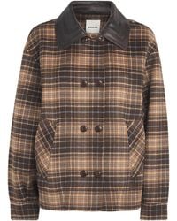 Sandro - Wool-Blend Oversized Check Coat - Lyst