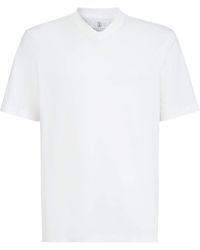 Brunello Cucinelli - Cotton V-Neck T-Shirt - Lyst