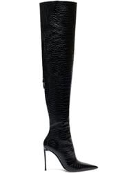 Tom Ford - Croc-Embossed Leather Over-The-Knee Boots 105 - Lyst