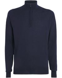 John Smedley - Extra Fine Merino Wool Half-Zip Tapton Sweater - Lyst