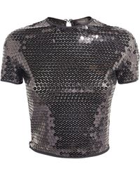 Mugler - Sequin-embellished Crop Top - Lyst