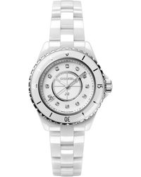 Chanel - Ceramic And Diamond J12 Watch 33mm - Lyst
