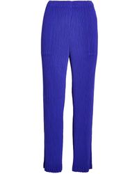 Issey Miyake - Hatching Pleats Straight Trousers - Lyst