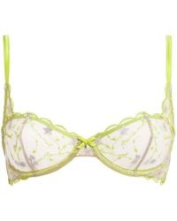 Fleur du Mal - Silk Embroidered Étoile Balconette Bra - Lyst
