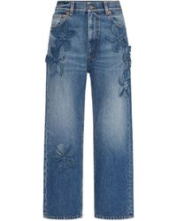 Valentino Garavani - Hibiscus-detail Jeans - Lyst