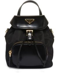 Prada - Re-nylon And Leather Backpack Shoulder Bag - Lyst