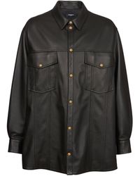 Balmain - Leather Overshirt Jacket - Lyst