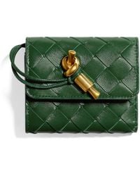 Bottega Veneta - Leather Intrecciato Andiamo Trifold Wallet - Lyst