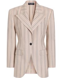 Dolce & Gabbana - Structured Stripe Single-Breasted Blazer - Lyst
