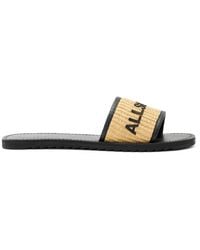 AllSaints - Raffia Hoxton Sliders - Lyst