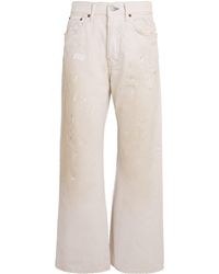 Acne Studios - Paint-Splattered Wide-Leg Jeans - Lyst
