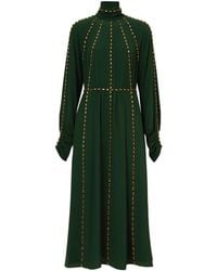 Burberry Crystal Trim Silk Gown - Green