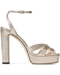 Jimmy Choo - Kove 120 Metallic Platform Sandals - Lyst