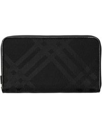 Burberry - Check Jacquard Zip-around Wallet - Lyst