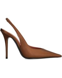 AMINA MUADDI - Satin Anok Slingback Pumps 105 - Lyst
