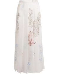 Lafayette 148 New York - Printed Pleated Midi Skirt - Lyst