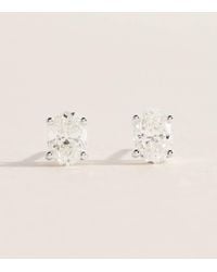 Harrods - And Diamond Oval Stud Earrings - Lyst