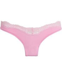 Skims - Lace-Trim Fits Everybody Dipped Thong - Lyst