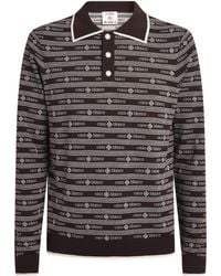 CASABLANCA - Merino Logo Jacquard Polo Sweater - Lyst