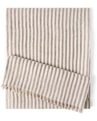 Brunello Cucinelli - Linen-Blend Stripe Scarf - Lyst
